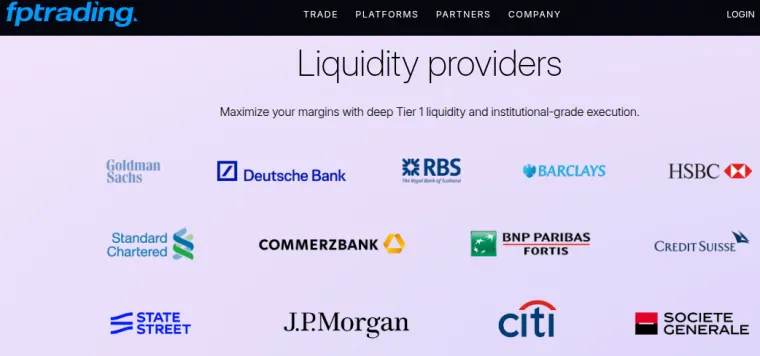 Liquidität und Partner von FP Trading
