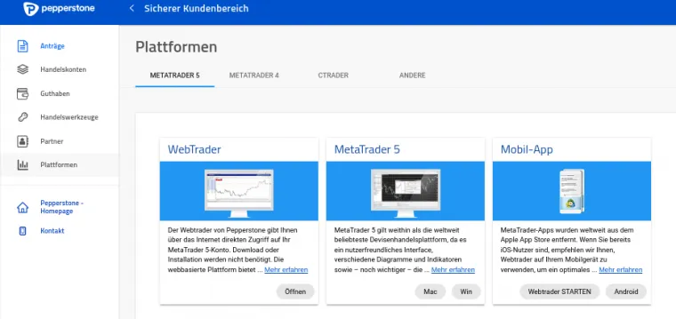 Pepperstone Broker Software