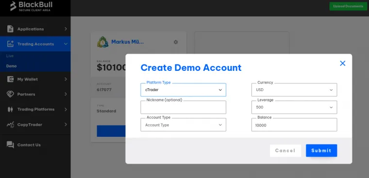 Demokonto bei BlackBull Markets eröffnen