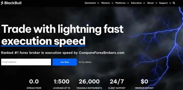 Webseite von BlackBull Markets