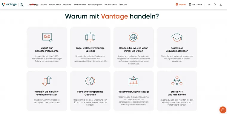 CFD Broker Vantage und dessen Vorteile