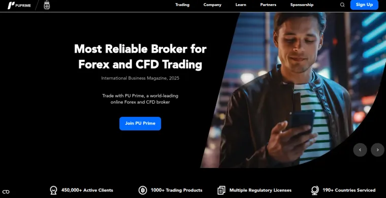 Webseite von PU Prime