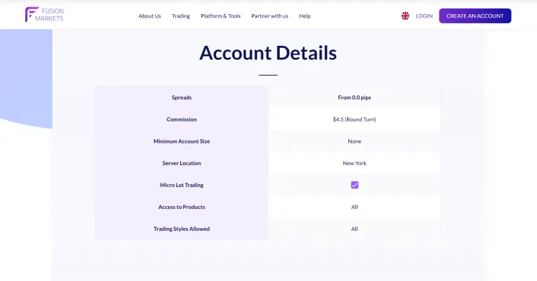 Fusion Markets STP Account und STP Trading