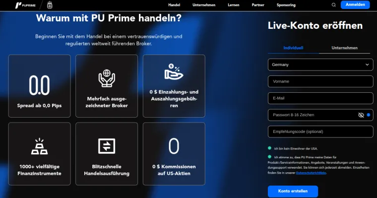 PU Prime Broker Homepage mit hohem Hebel