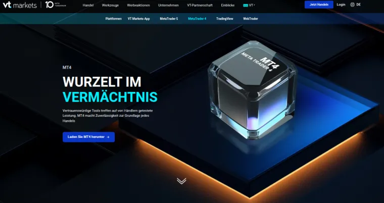 MT4 Broker VT Markets Webseite