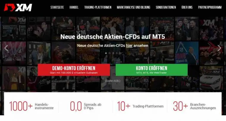 XM Screenshot Startseite Micro Lot Broker