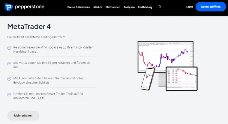 Pepperstone MT4 Plattform