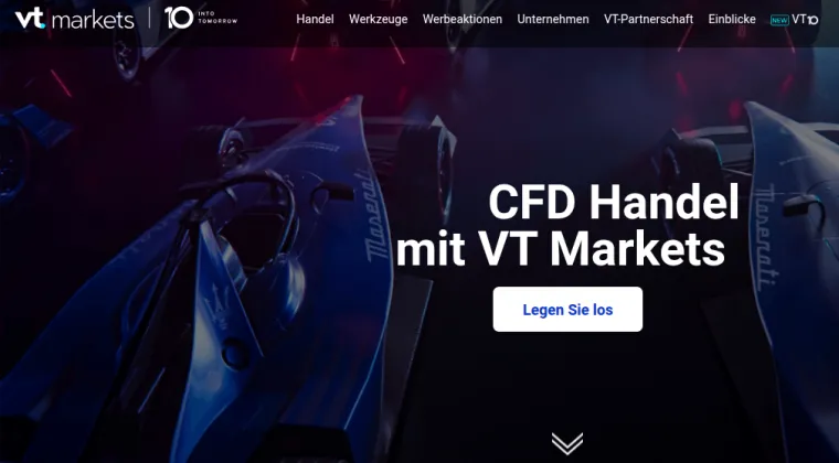 Webseite von VT Markets