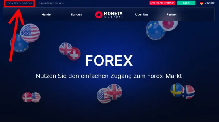 Forex Trading Demo bei Moneta Markets
