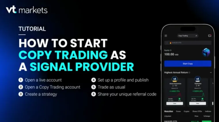 Anmeldung als Signalgeber bei VT Markets Copy Trading