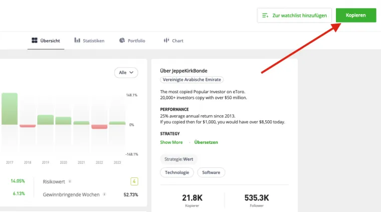 eToro Portfolio kopieren