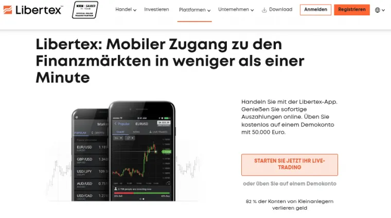 CFD App von Libertex