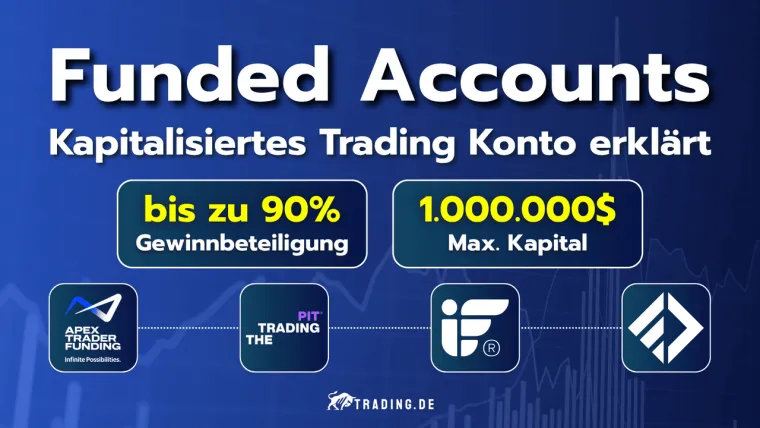 Funded Accounts und kapitalisiertes Trading Konto im Trading erklärt: bis zu 90% Gewinnbeteiligung und 1.000.000$ maximales Kapital