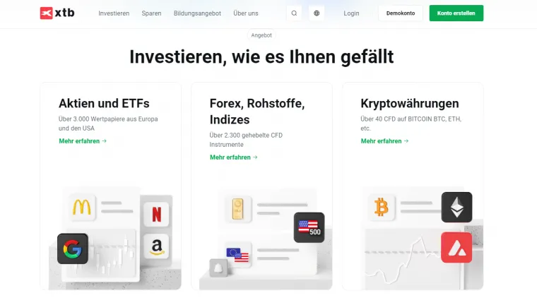 XTB Angebot zum Daytrading