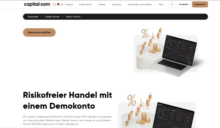 Daytrading Demokonto bei Capital.com