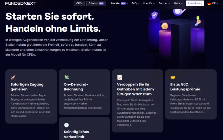 Instant Funding Programm bei Funded Next