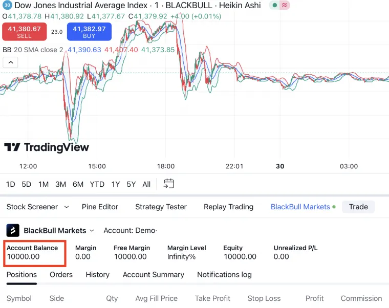 BlackBull Daytrading Demokonto Guthaben