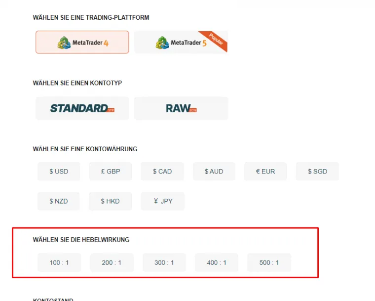 Hoher Hebel beim Broker