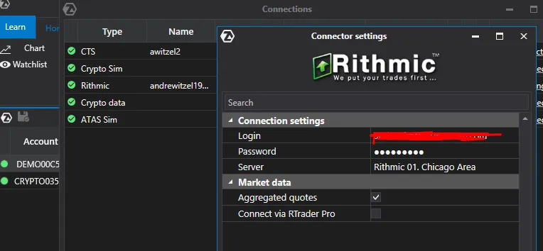Datenfeed bei ATAS einbinden