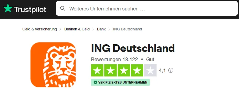 ING Diba Depot Trustpilot