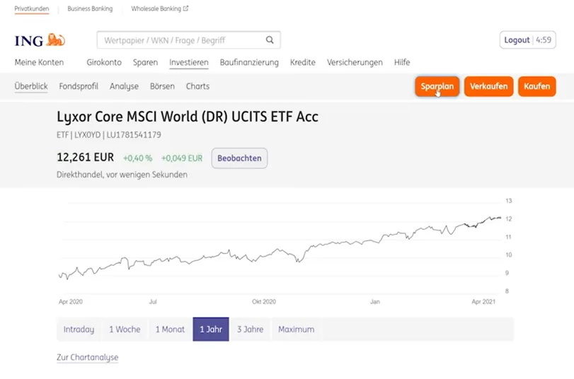 ING Diba Depot Plattform