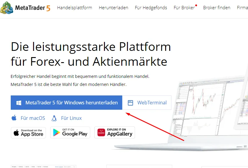 MetaTrader 5 Kontoeröffnung