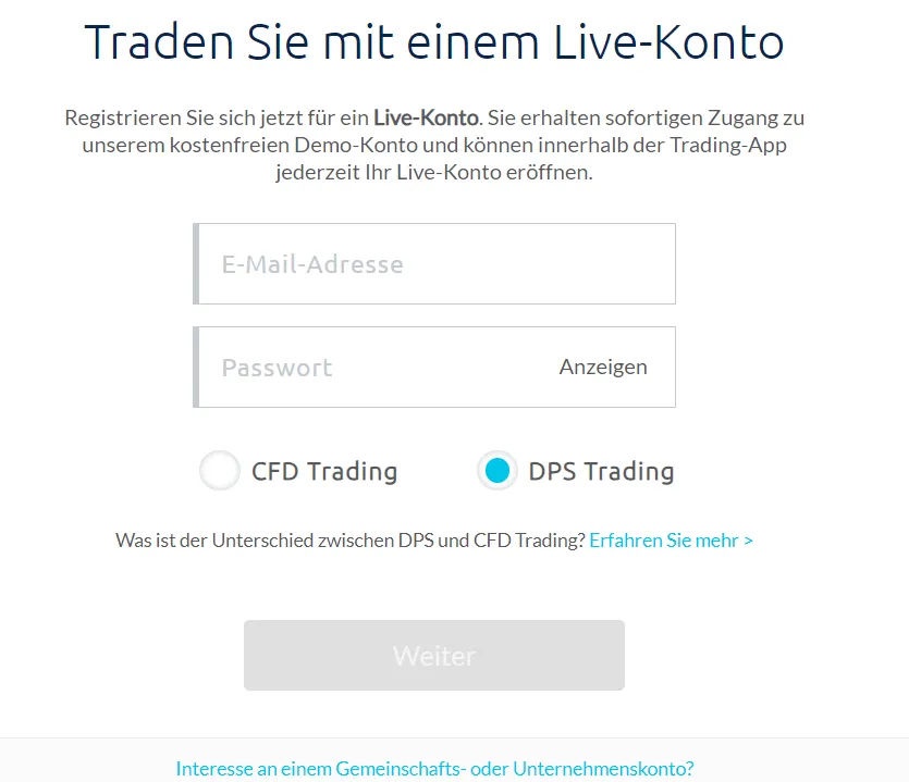 CMC Markets Kontoeröffnung