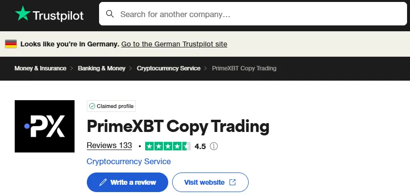 PrimeXBT Trustpilot Erfahrungen