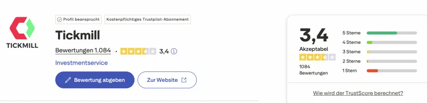 Tickmill Trustpilot