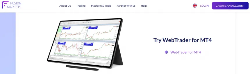 MT4 Plattform bei Fusion Markets