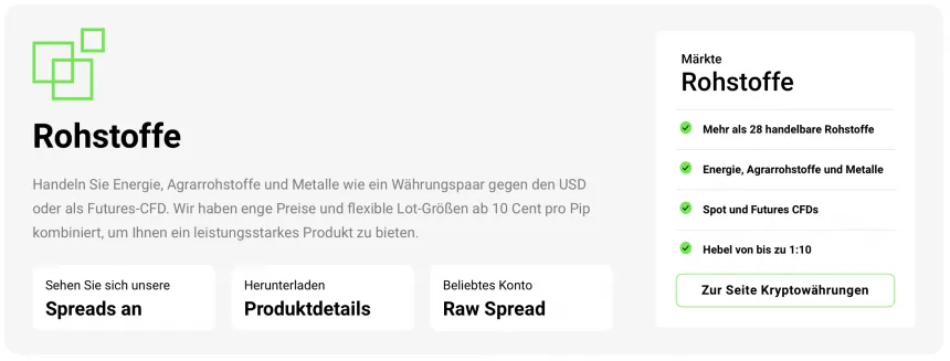 IC Markets Rohstoffe