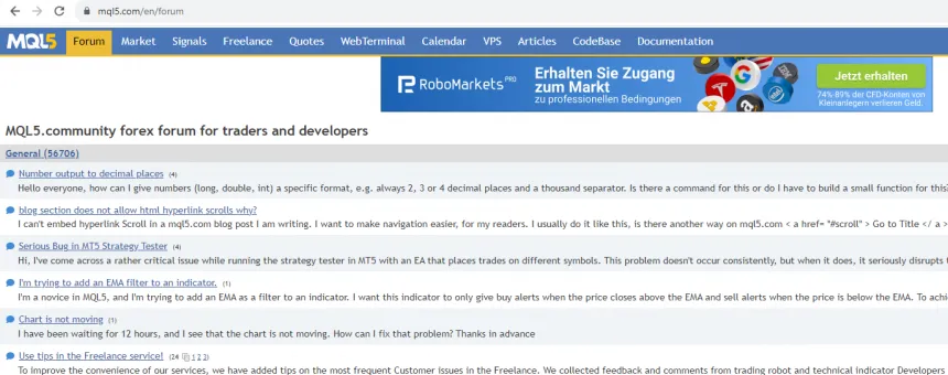 MetaTrader 5 MQL 5 Forum Community