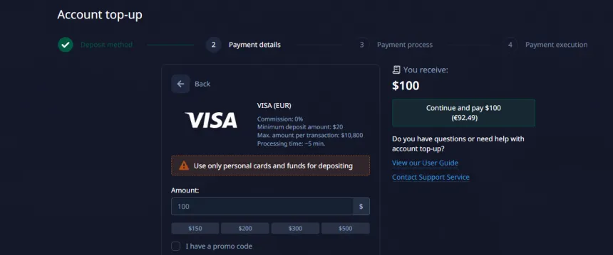 Einzahlung bei Pocket Option