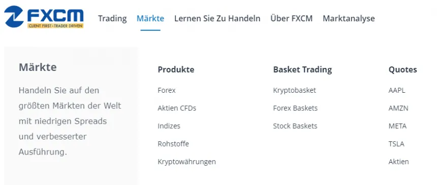 FXCM Märkte