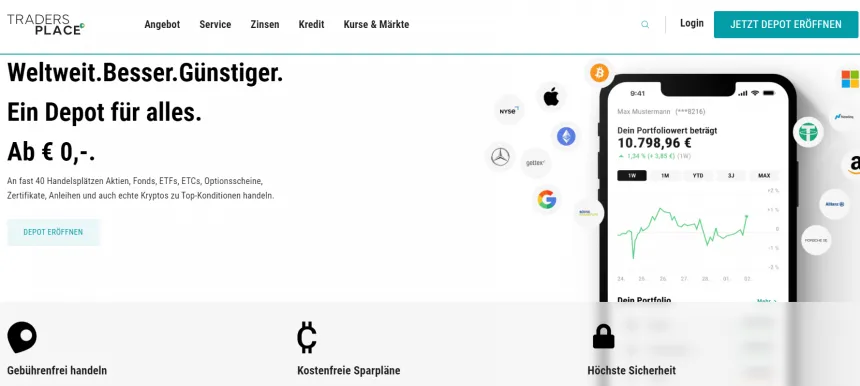 Traders Place Website Screenshot