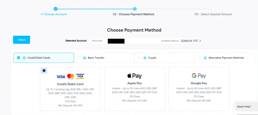 Zahlungsmethoden bei FP Trading