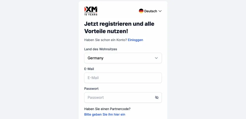 XM Registrierung