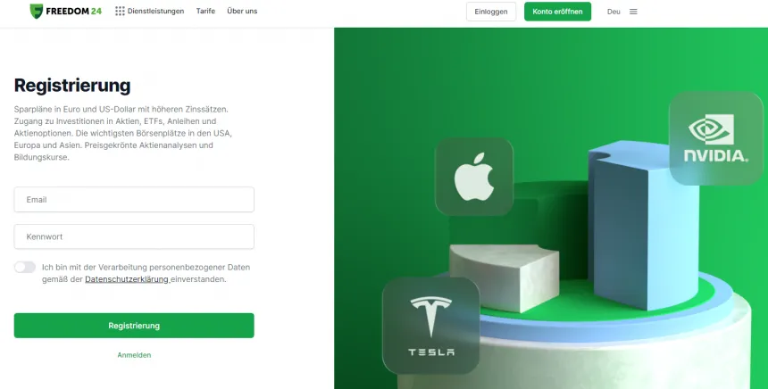 Freedom24 Registrierung