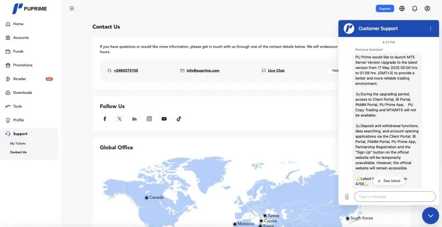 Kontaktmöglichkeiten und Support bei PU Prime