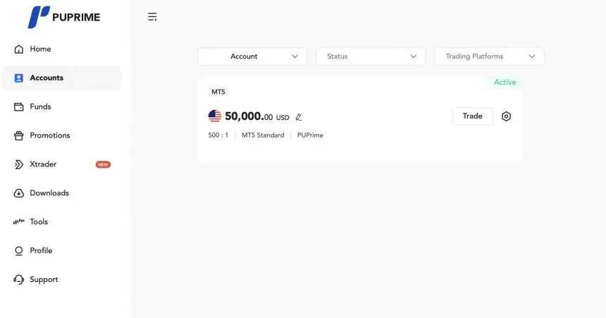 Metatrader Zugang bei PU Prime