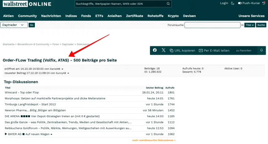 Online Community für ATAS Orderflow Trading