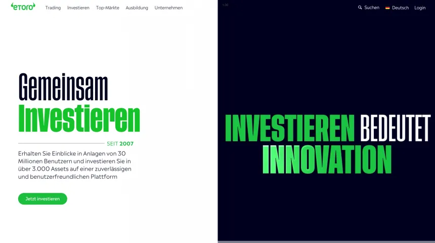 Die offizielle Webseite von eToro