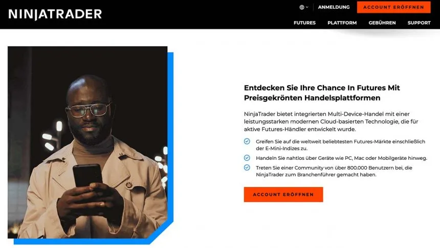 NinjaTrader Webseite