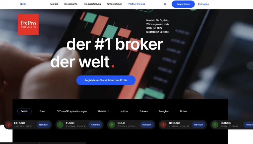 Die offizielle Webseite von FxPro
