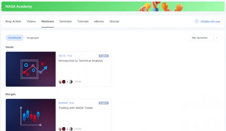 NAGA Weiterbildungsangebot Academy