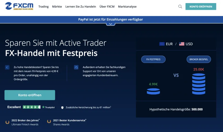 Die offizielle Webseite von FXCM