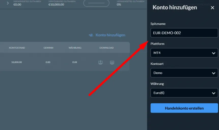Skilling Demokonto erstellen