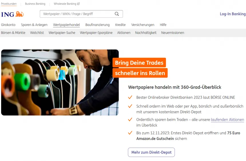 ING Diba Website Screenshot