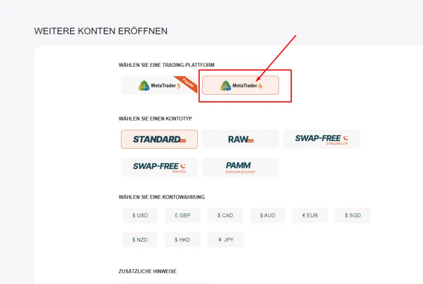 MetaTrader 5 Kontoeröffnung über den broker
