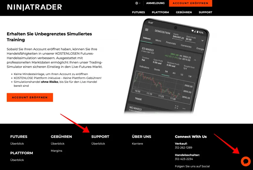 NinjaTrader - Kundensupport
